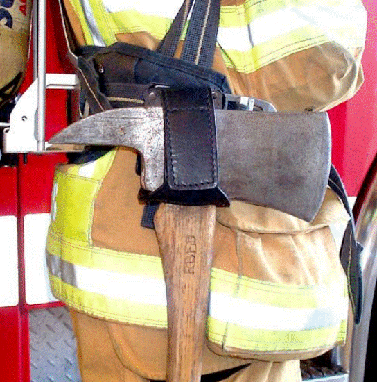 Line2 600-02 Leather Firefighter axe holder with swivel