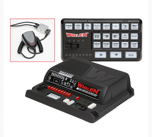 Whelen Siren Amplifier with 21 Push-Buttons and Slide Switch Controller - HHS3207
