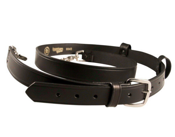 Boston Leather 6543 – 1.25″ Radio Strap with 2 Mic Cord Keepers and Anti-Sway