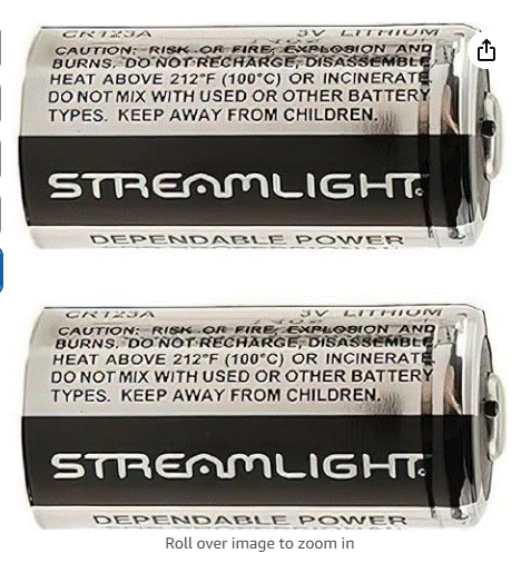 Streamlight CR123A Battery Packs. 2 Pack (85175) 12 Pack (85177)