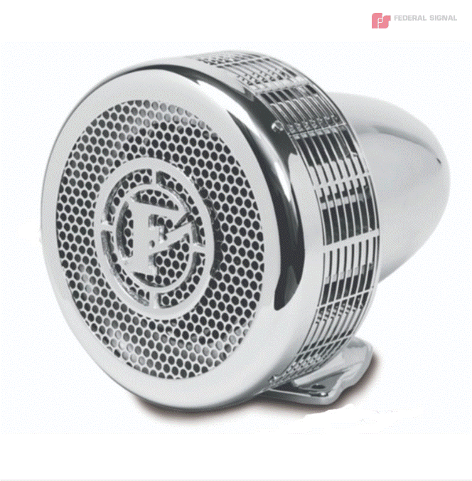 Federal Signal Q2B-012PSD Q2B Chrome Mechanical Siren, Pedestal Mount