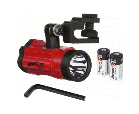 Night Stick Helmet Light with Helmet Mount: 360 lm Max Brightness, 4.5 hr Run Time at Max Brightness, Red, Spot Item#XPP-5465R