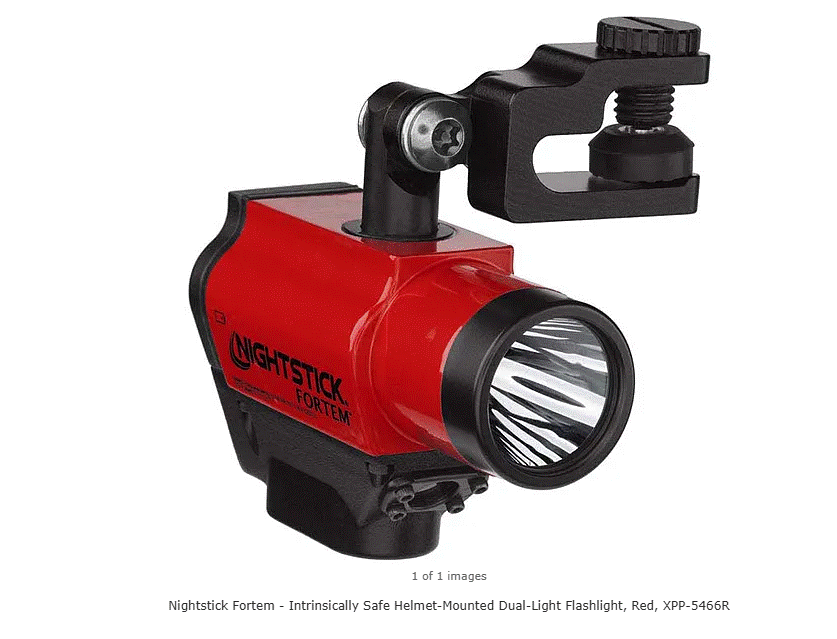 Night Stick XPP-5566R Fortem Intrinsically Safe Helmet Light Dual Light (RED)