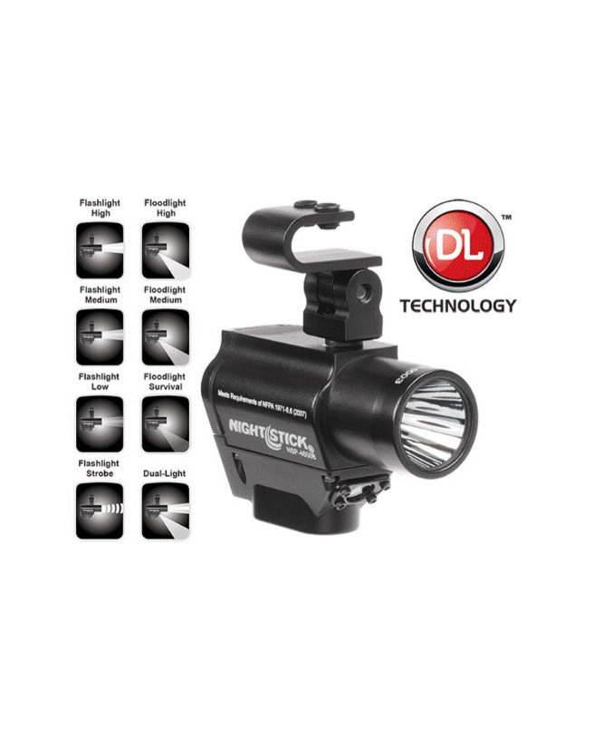 Nightstick NSP-4650B Firefighter Helmet Mount Dual Light Flashlight