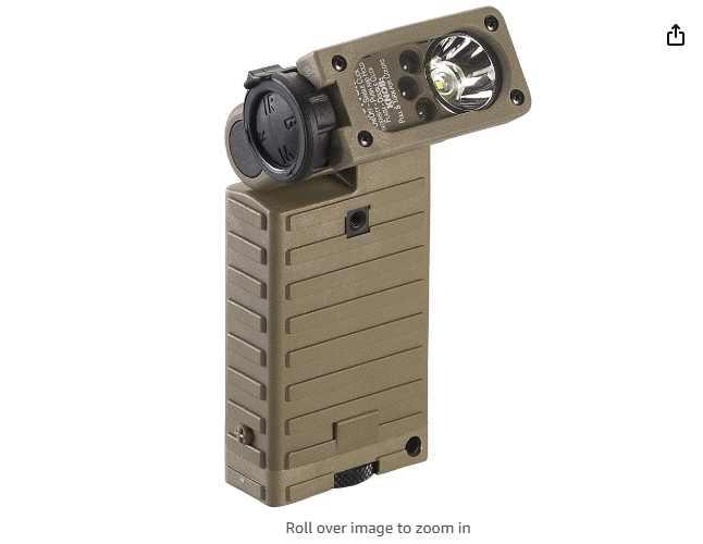 Streamlight (14032) Sidewinder 55-Lumen Military Tactical Flashlight with Articulating Head and Batteries, Coyote