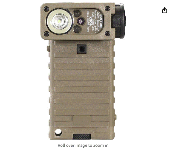 Streamlight (14032) Sidewinder 55-Lumen Military Tactical Flashlight with Articulating Head and Batteries, Coyote