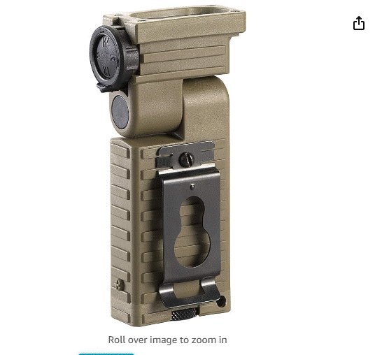 Streamlight (14032) Sidewinder 55-Lumen Military Tactical Flashlight with Articulating Head and Batteries, Coyote