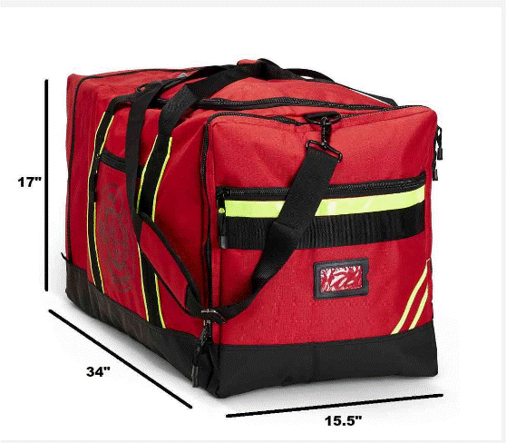 Line2 54650 Firefighter helmet and turnout gear bag with reflective trim/maltese cross ripstop water resistant outer fabric