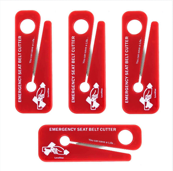 Line2 62175-4 Emergency seat belt cutters (Red 4 PK)3/4"x13/4"